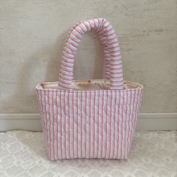 韓国生地 glitter stripe heart quilting ストライプ ハート キルティング QU020 商品画像1