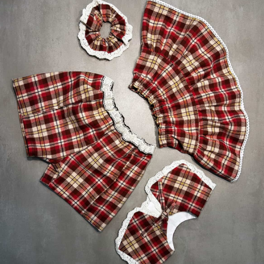 韓国生地 autumn picnic check コットン チェック CO056 商品画像1