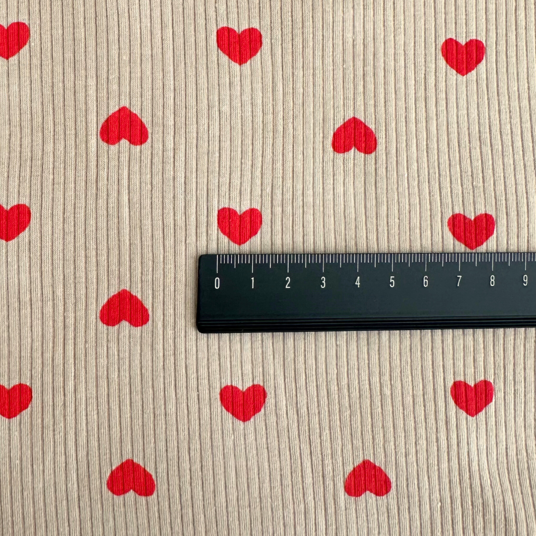 韓国生地 heart rib knit リブニット ハート KN001 商品画像4