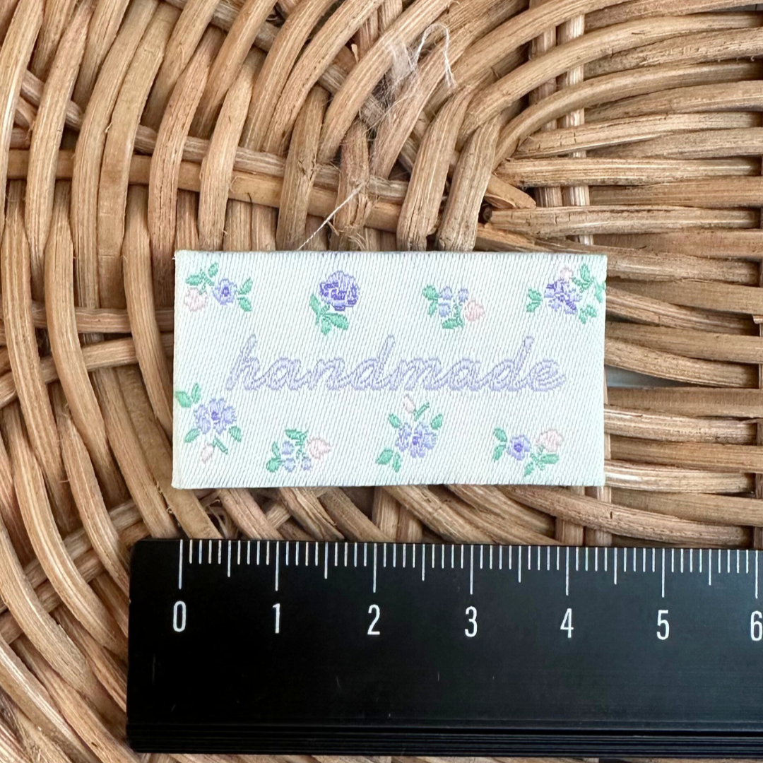 ハンドメイドタグ purple flower TAG フラワー タグ TG006 商品画像1