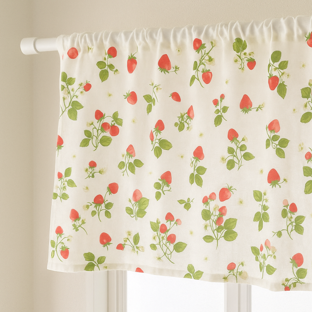 韓国生地 strawberry in the forest garze いちご ガーゼ コットン CO036 商品画像1