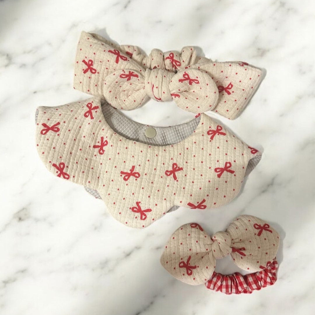 韓国生地 dot ribbon garze コットン ガーゼ リボン CO016 商品画像1