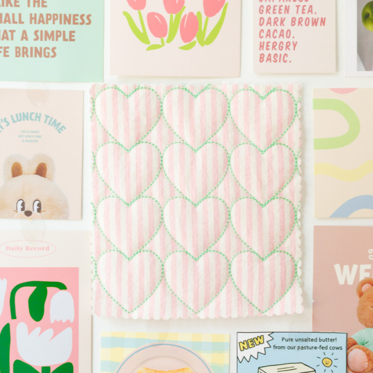 【即納】sugar stripe heart quilting / ストライプ / キルティング［QU016］