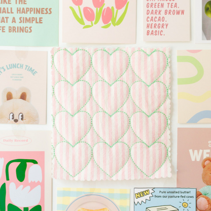 【即納】sugar stripe heart quilting / ストライプ / キルティング［QU016］