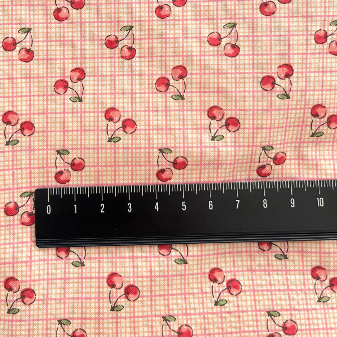 【即納】antique cherry check  / コットン / チェック / チェリー［CO004］