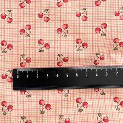 【即納】antique cherry check  / コットン / チェック / チェリー［CO004］