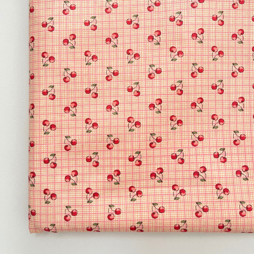 【即納】antique cherry check  / コットン / チェック / チェリー［CO004］