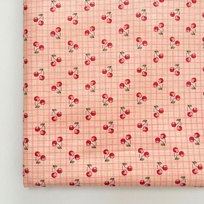 【即納】antique cherry check  / コットン / チェック / チェリー［CO004］