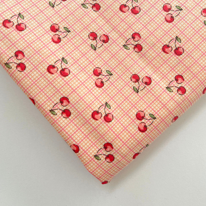【即納】antique cherry check  / コットン / チェック / チェリー［CO004］