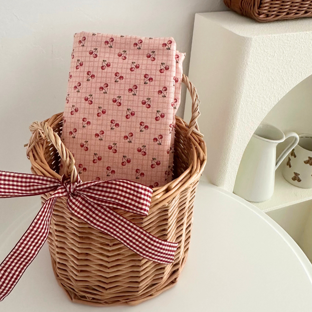 【即納】antique cherry check  / コットン / チェック / チェリー［CO004］