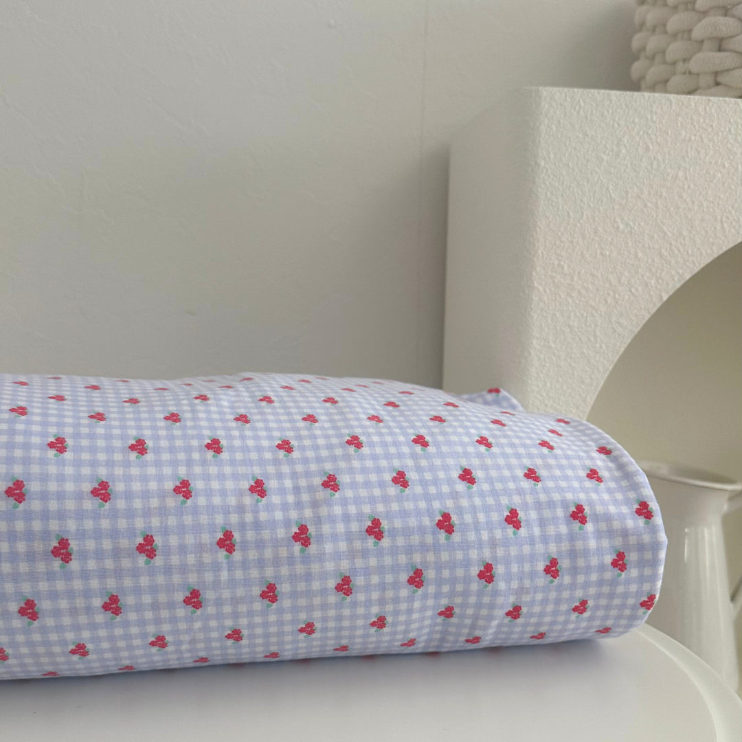 【即納】spring flower check / コットン / 伸縮性 / チェック/ フラワー［CO005］