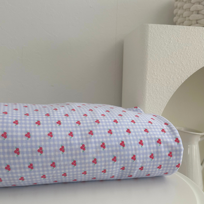 【即納】spring flower check / コットン / 伸縮性 / チェック/ フラワー［CO005］