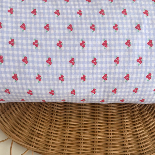 【即納】spring flower check / コットン / 伸縮性 / チェック/ フラワー［CO005］