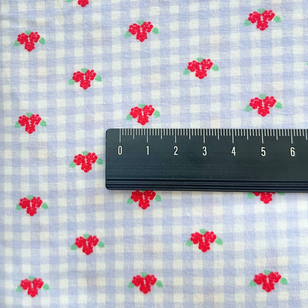 【即納】spring flower check / コットン / 伸縮性 / チェック/ フラワー［CO005］