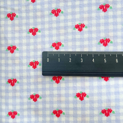 【即納】spring flower check / コットン / 伸縮性 / チェック/ フラワー［CO005］