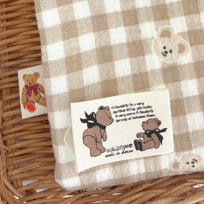 【即納】creamy bear garze / コットン / ガーゼ / くま［CO062］