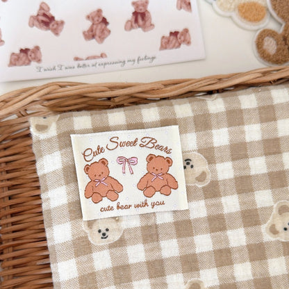 【即納】creamy bear garze / コットン / ガーゼ / くま［CO062］