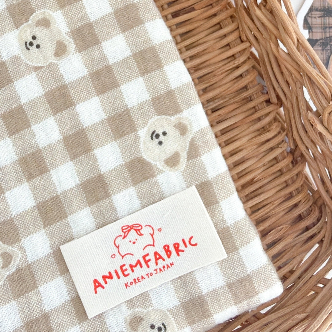 【即納】creamy bear garze / コットン / ガーゼ / くま［CO062］