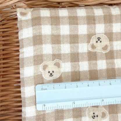 【即納】creamy bear garze / コットン / ガーゼ / くま［CO062］