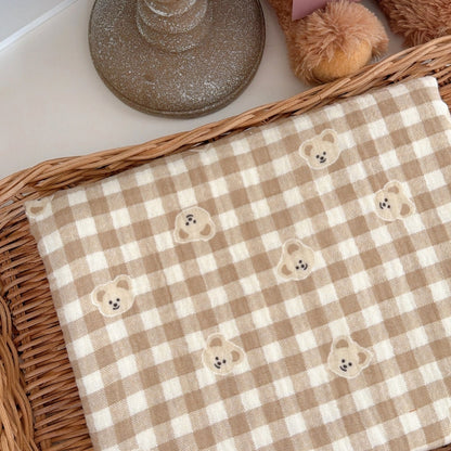 【即納】creamy bear garze / コットン / ガーゼ / くま［CO062］