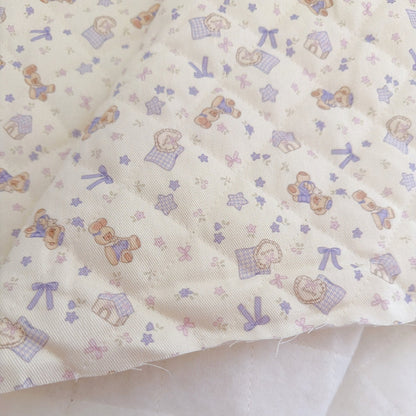 【即納】teddybear dream quilting / くまさん / リボン / コットン / キルティング［QU037］