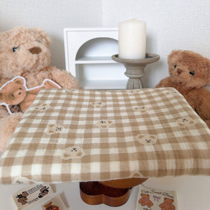 【即納】creamy bear garze / コットン / ガーゼ / くま［CO062］