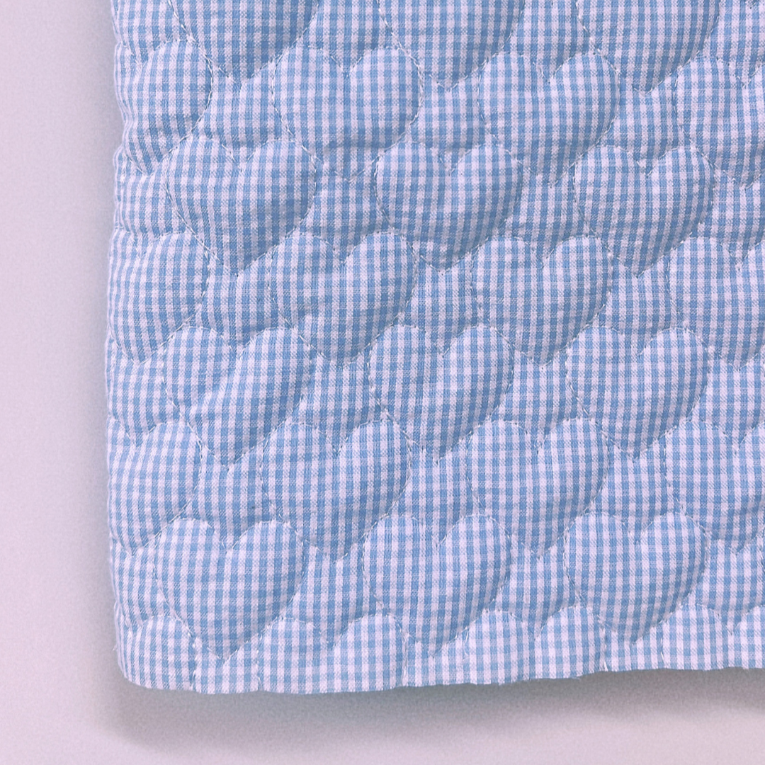 【即納】gingham seersucker heart quilting / ギンガム  / ハート / キルティング［QU019］