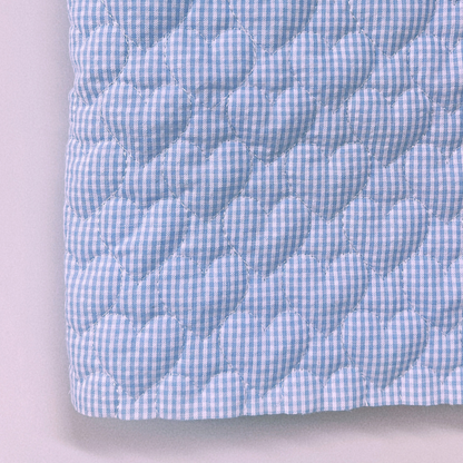 【即納】gingham seersucker heart quilting / ギンガム  / ハート / キルティング［QU019］