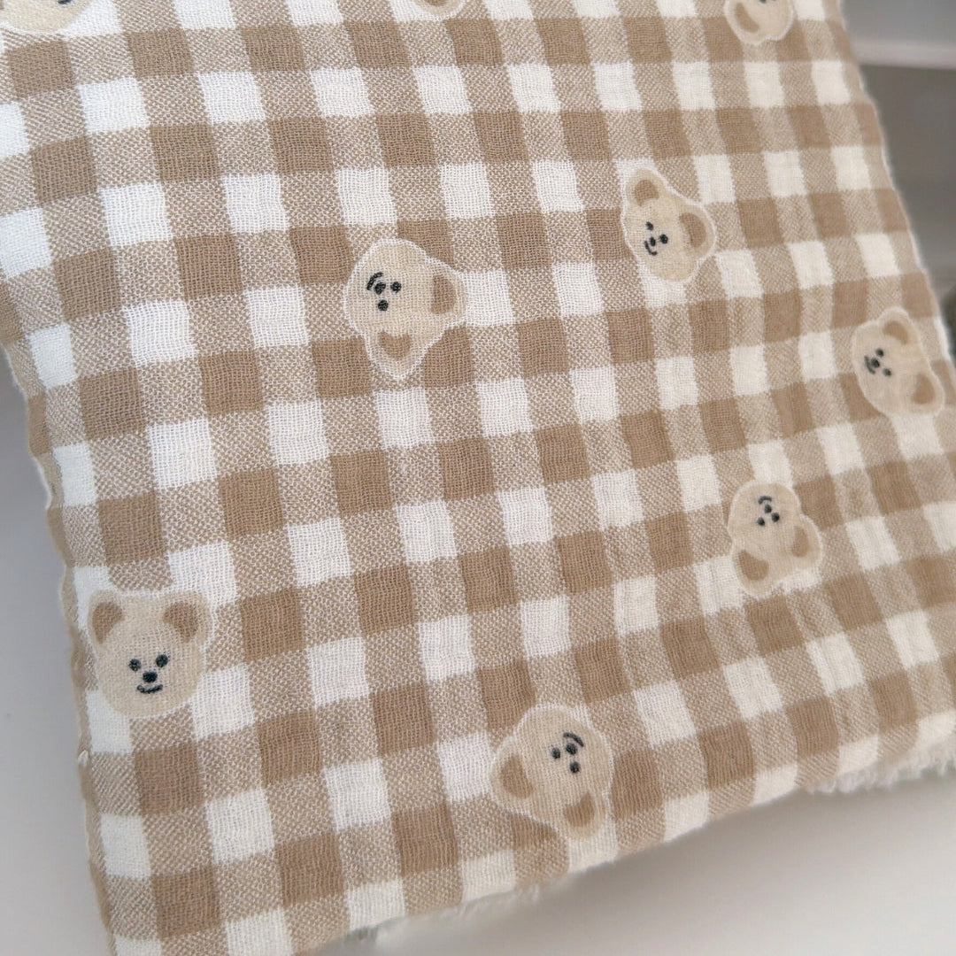 【即納】creamy bear garze / コットン / ガーゼ / くま［CO062］