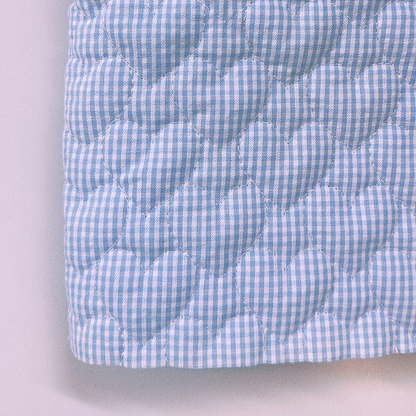 【即納】gingham seersucker heart quilting / ギンガム  / ハート / キルティング［QU019］