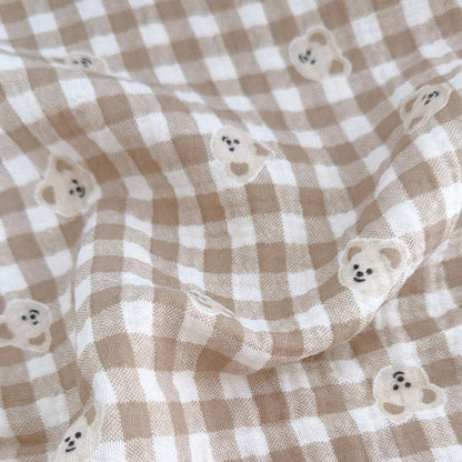 【即納】creamy bear garze / コットン / ガーゼ / くま［CO062］