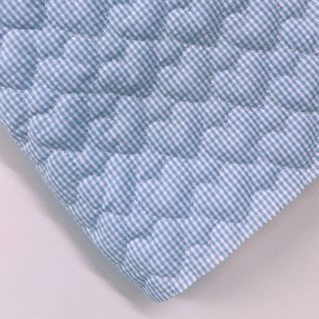 【即納】gingham seersucker heart quilting / ギンガム  / ハート / キルティング［QU019］