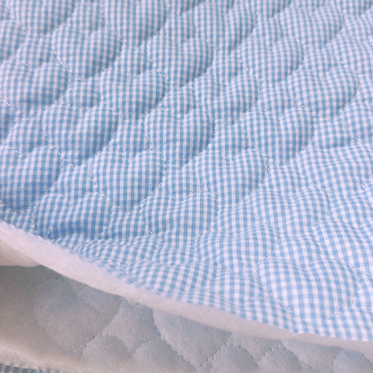 【即納】gingham seersucker heart quilting / ギンガム  / ハート / キルティング［QU019］