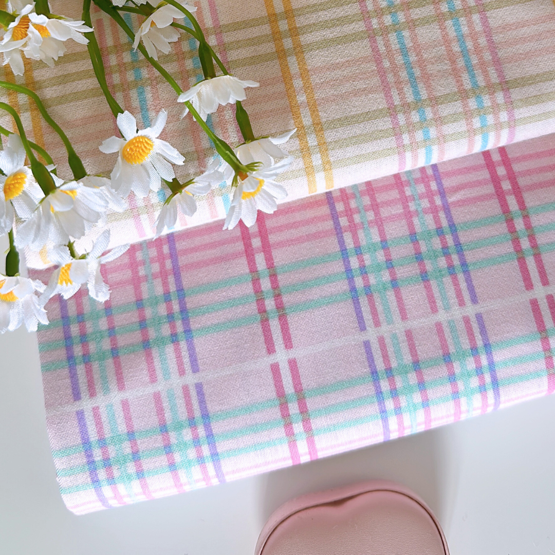 【即納】candy pop check / パステル  / チェック / コットン［CO039］