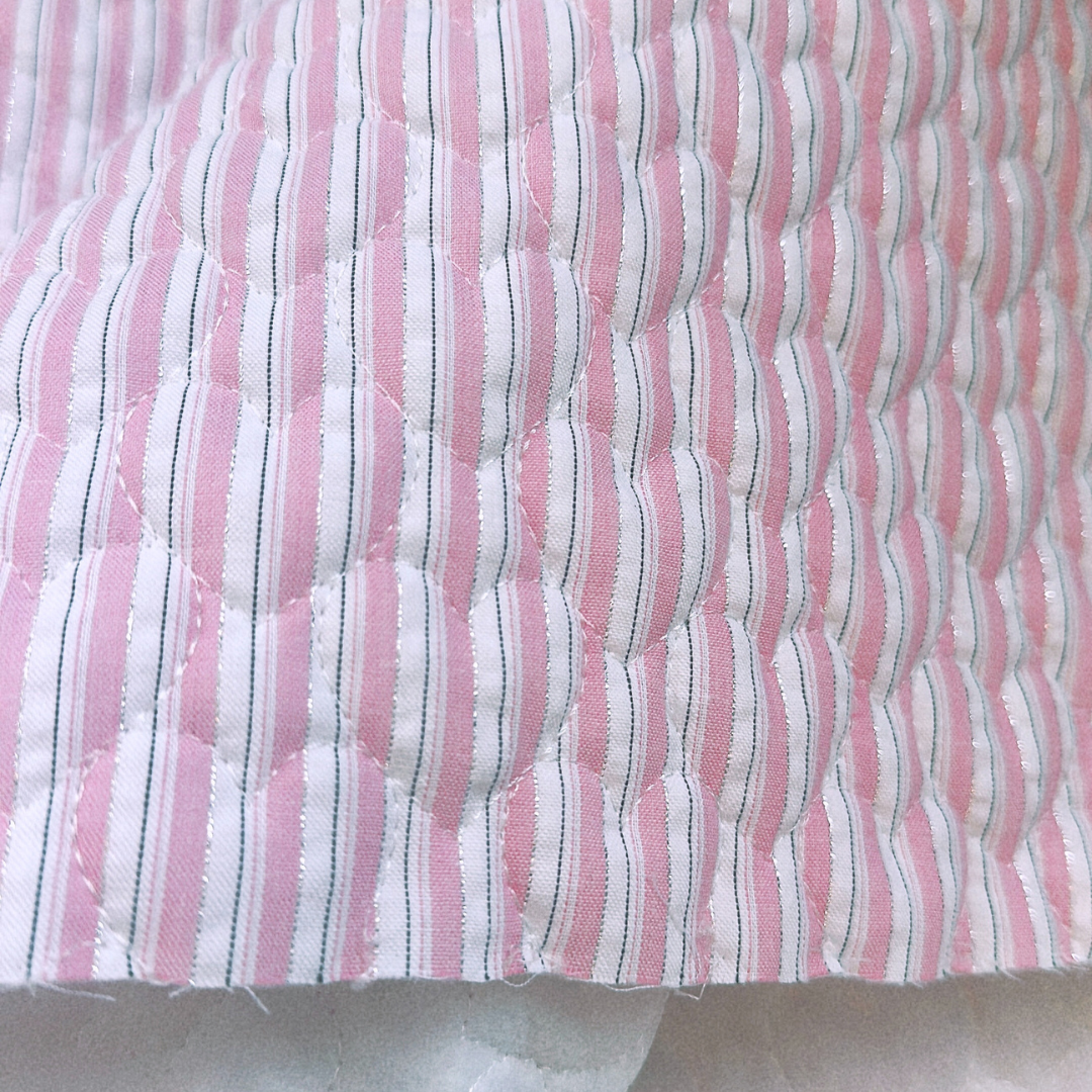 【即納】glitter stripe heart quilting / ストライプ  / ハート / キルティング［QU020］
