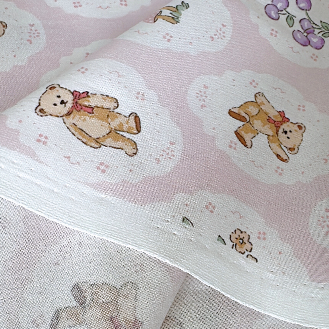 【即納】teddy bear garden / くま / パステル / コットン［CO040］