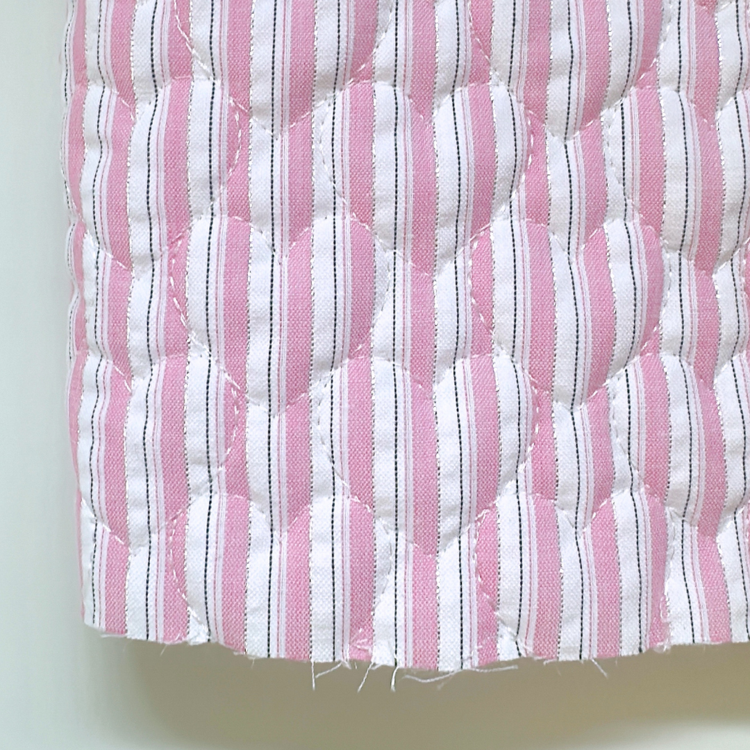 【即納】glitter stripe heart quilting / ストライプ  / ハート / キルティング［QU020］