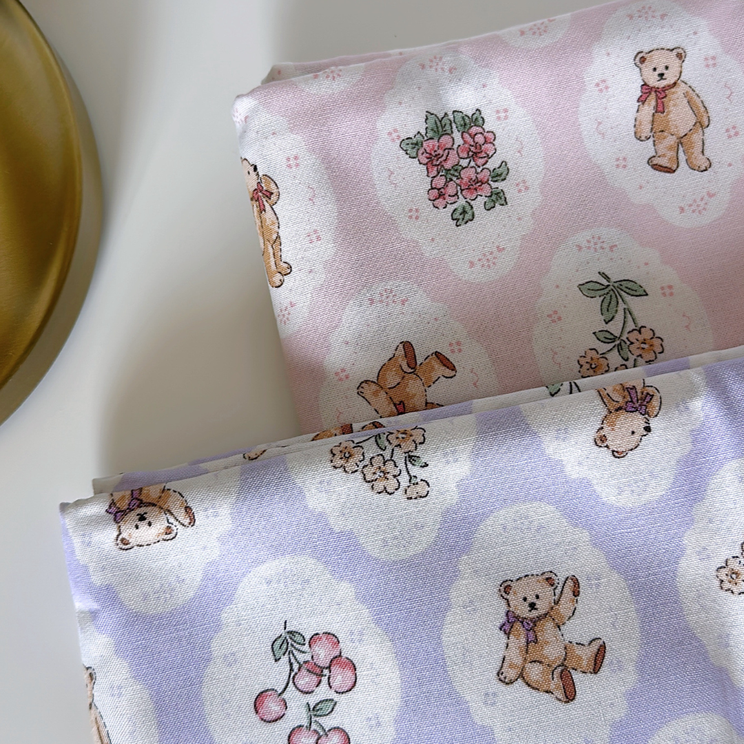 【即納】teddy bear garden / くま / パステル / コットン［CO040］