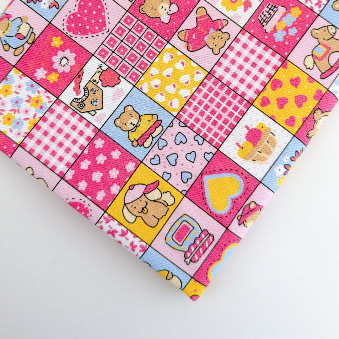 【即納】teddy patchwork twill / くま / パッチワーク / コットン / ツイル［CO072］
