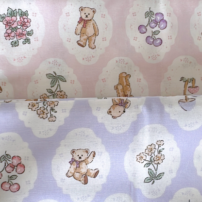 【即納】teddy bear garden / くま / パステル / コットン［CO040］