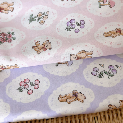 【即納】teddy bear garden / くま / パステル / コットン［CO040］