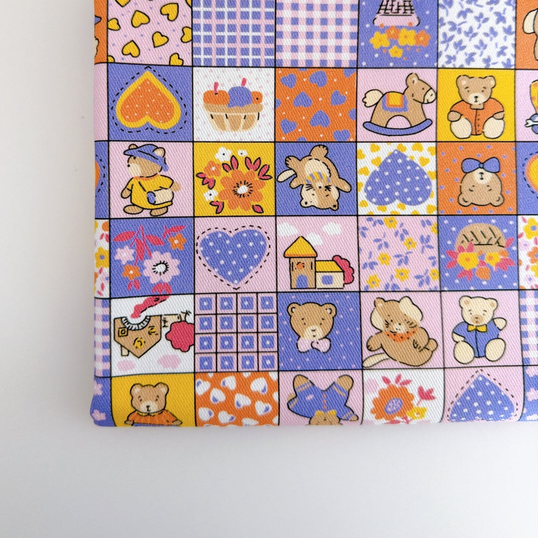 【即納】teddy patchwork twill / くま / パッチワーク / コットン / ツイル［CO072］