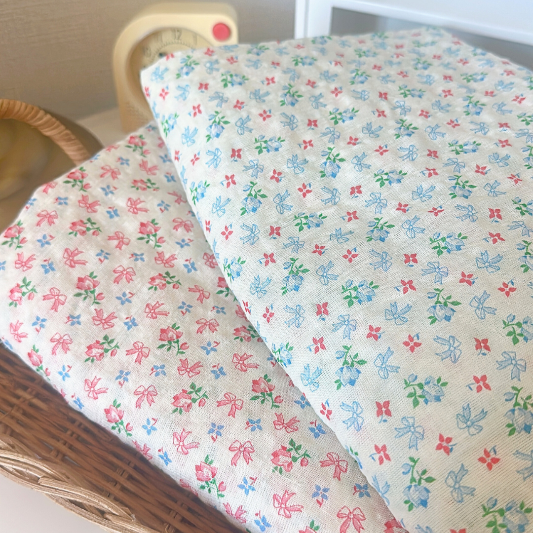 【即納】garden flower ribbon  / コットン / レーヨン / リボン / フラワー［CO031］