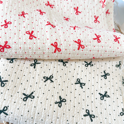 【即納】dot ribbon gauze / コットン  / ガーゼ / リボン［CO016］