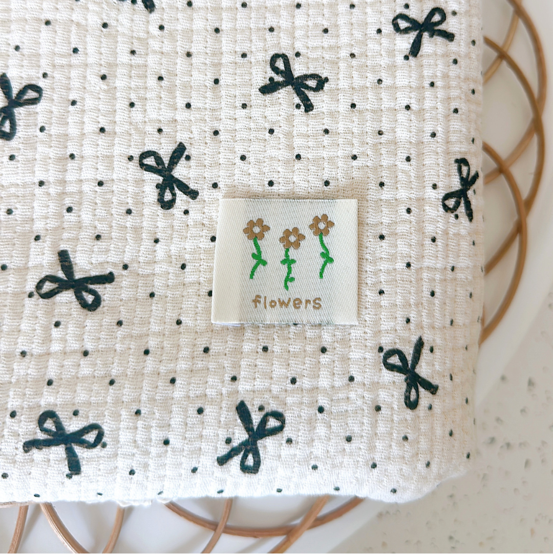 【即納】dot ribbon gauze / コットン  / ガーゼ / リボン［CO016］