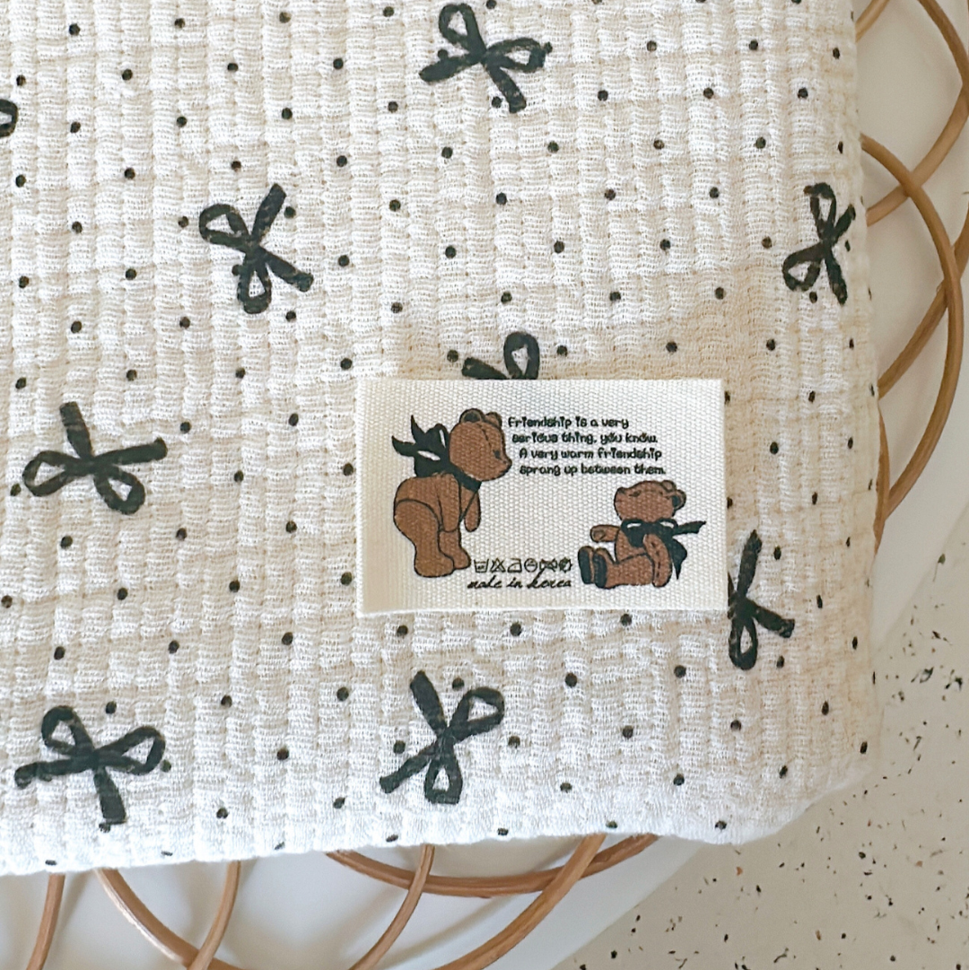 【即納】dot ribbon gauze / コットン  / ガーゼ / リボン［CO016］