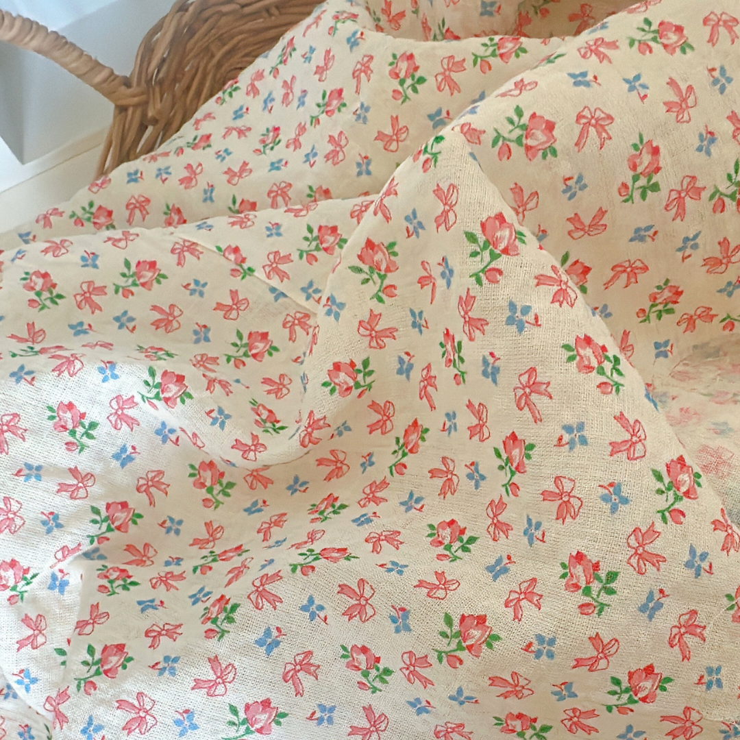 【即納】garden flower ribbon  / コットン / レーヨン / リボン / フラワー［CO031］