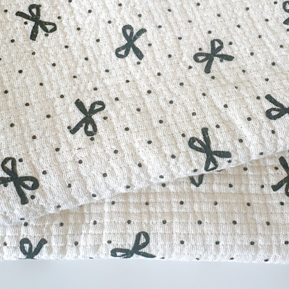 【即納】dot ribbon gauze / コットン  / ガーゼ / リボン［CO016］