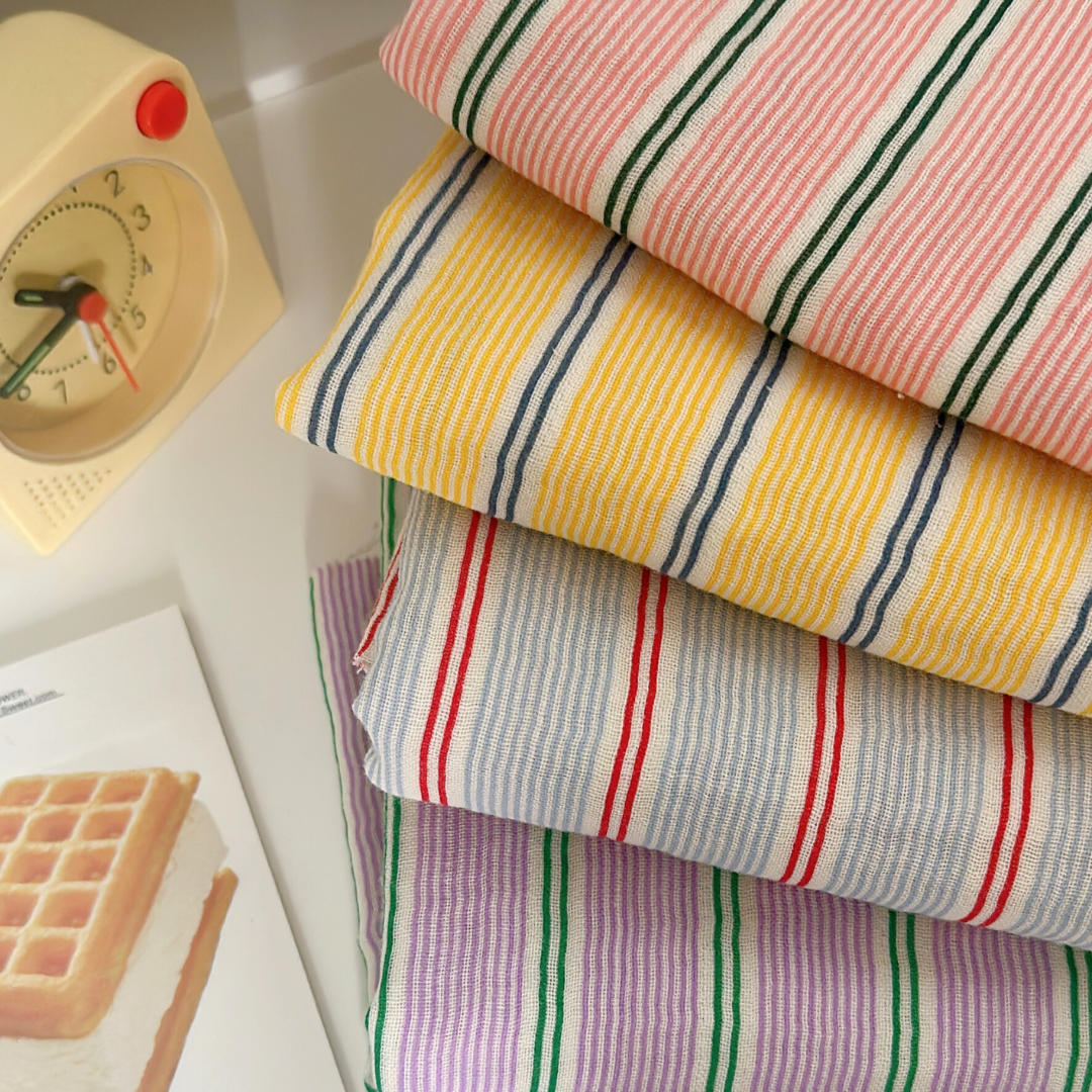 【新作即納】bagel stripe garze / コットン  / ガーゼ / ストライプ［CO020］