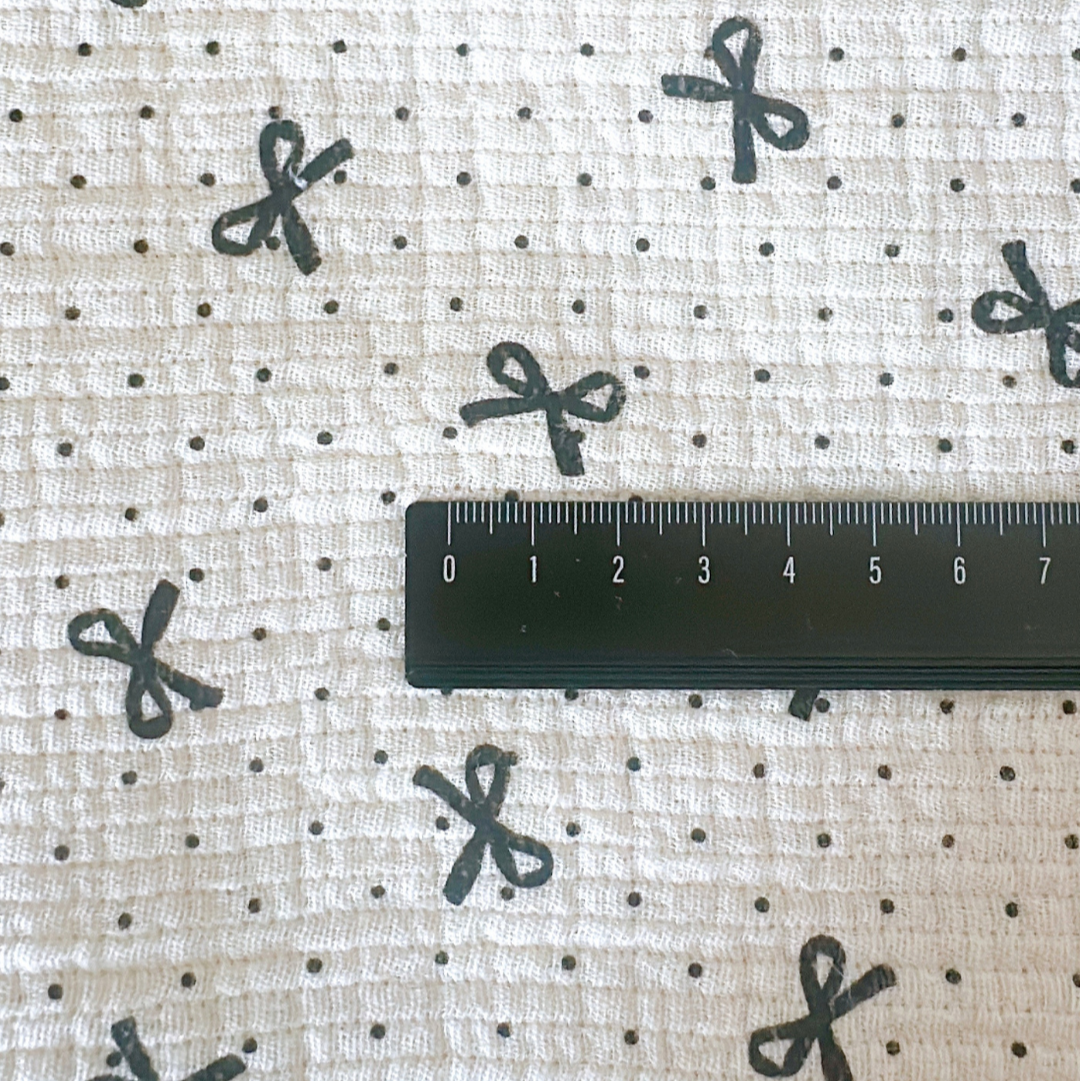 【即納】dot ribbon gauze / コットン  / ガーゼ / リボン［CO016］